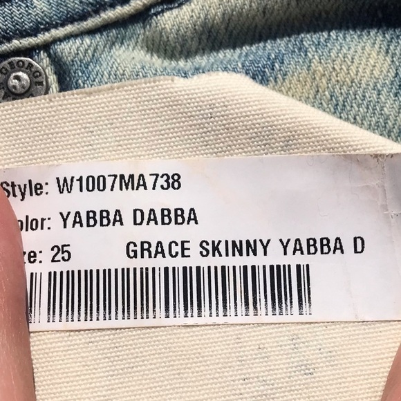 Y2K Low Rise Jeans Distressed Skinny Tie Dye Blue - Picture 4 of 8